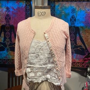 Pink mid sleeve summer cardigan.